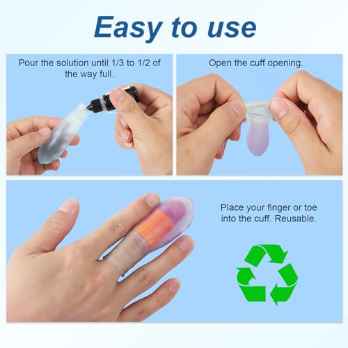 Tinoaly Waterproof Silicone Finger Protectors for Long Fingers, 4 Pack