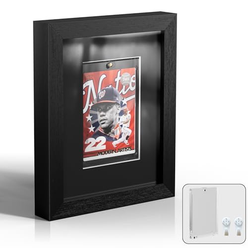 Sports Card Display Frame with Magnetic Holder & Tempered Glass