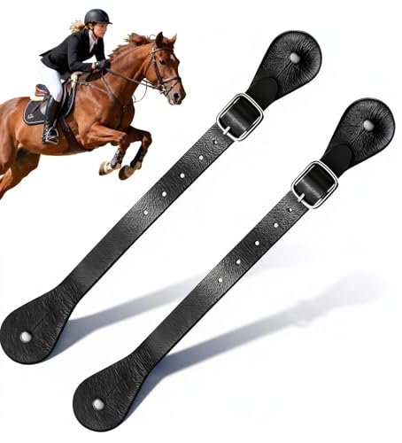 Premium Genuine Leather Spur Straps for Equestrian Use - 2-Pack