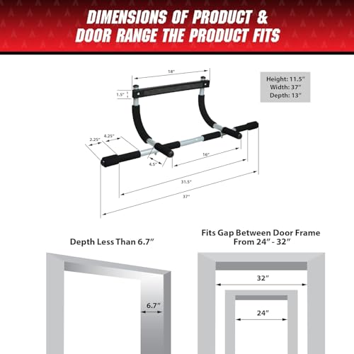 Adjustable Pull-Up Bar for Doorway - Iron Gym Upper Body Workout Bar