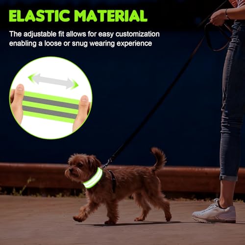 4 Pack High Visibility Reflective Bands - Adjustable Safety Straps for Night