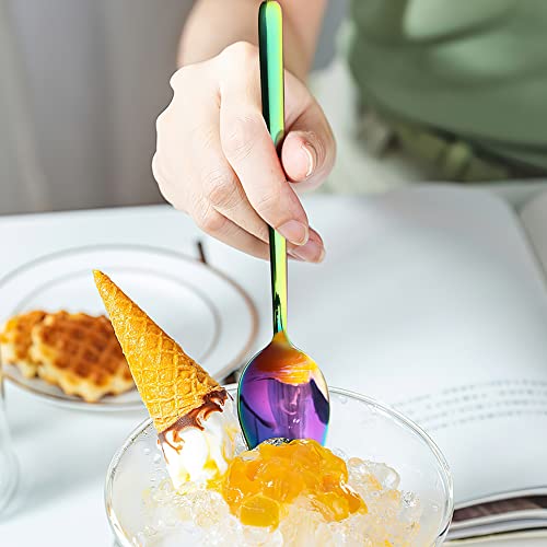 Rainbow Spork Set - 4-Pack Colorful 18/10 Stainless Steel Sporks