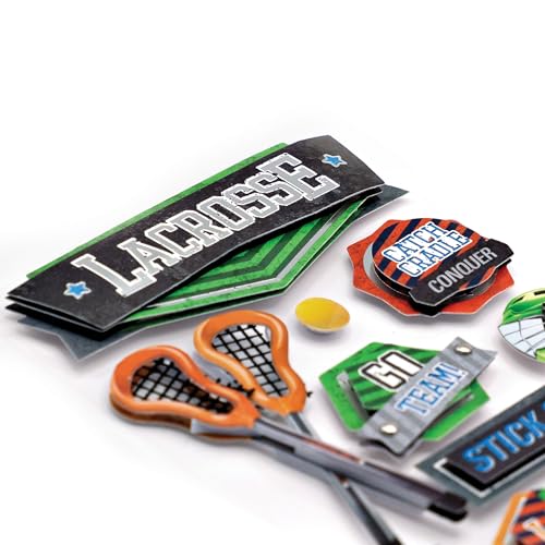 3D Lacrosse Stickers - Dimensional Accent Sticker Sheet