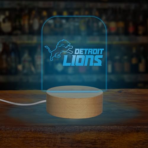 Detroit Lions LED Desk Light - 7 Color Changing Night Light