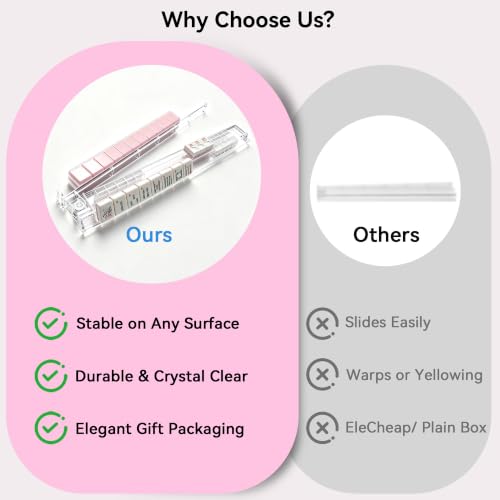 OKMXBS Clear Acrylic Mahjong Racks with Pushers Set of 4 - Non-Slip Game Night Accessories