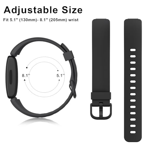 Adjustable Black Sport Wristband for Fitbit Inspire 2 & Ace 3