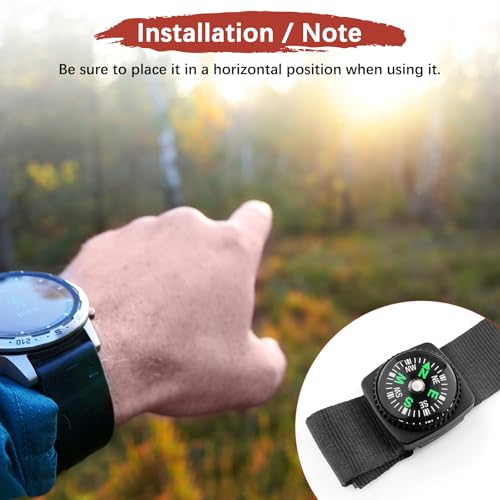20mm Wrist Compass - 5 Pack Liquid Filled Navigation Tool for Hiking