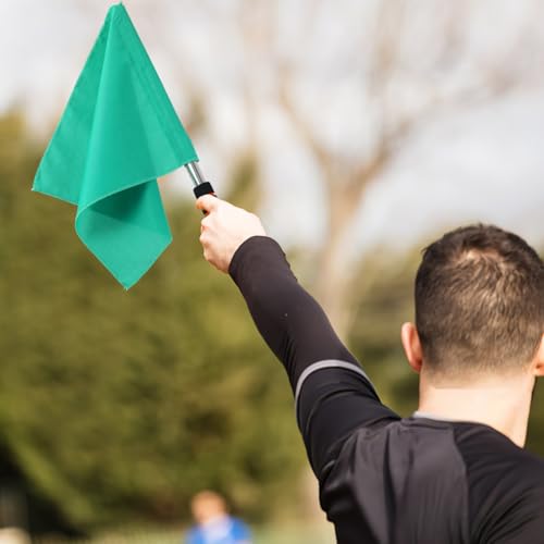 High Visibility Referee Flag Set with Stainless Steel Poles - 17.7"x14.2"