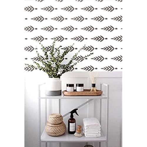 Blooming Wall Neutral Peel and Stick Wallpaper Little Trees Sapling Geometry Self-Adhesive Prepasted Wall Paper Wall Decor (17.7¡°x118¡±)
