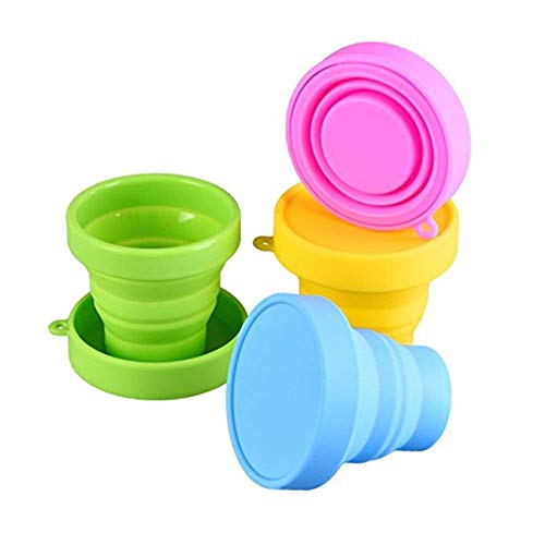 Collapsible Silicone Cup - 6.76oz Portable Folding Mug with Lid