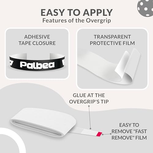 Pickleball OverGrip Tape - Extra Tacky Grip - 3-Pack White