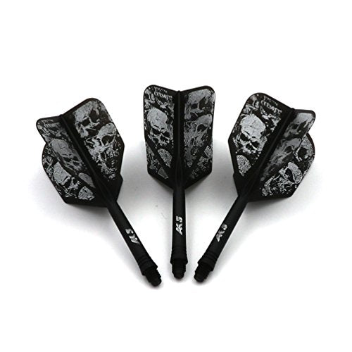 CUESOUL ROST Integrated Dart Shaft & Flight Set 21mm Big Wing Black Skull