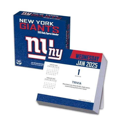 New York Giants 2025 Daily Box Calendar with Trivia