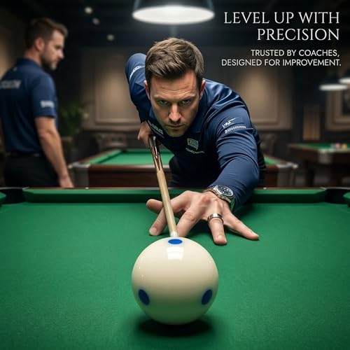 Billiard Practice Training Cue Ball - 2 1/4" Blue, 6 oz with 6 Spots