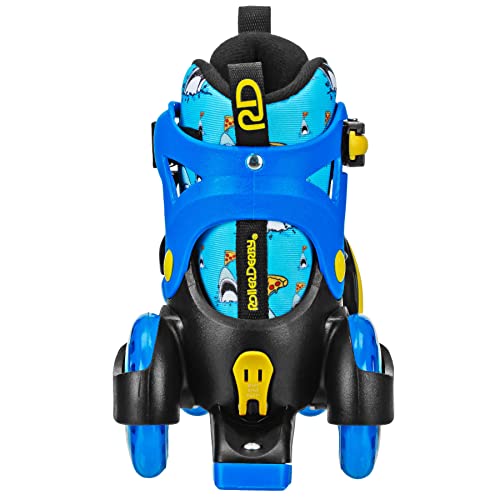 Beginner Adjustable Roller Skates for Kids - Pizza Shark / Small (7-11)