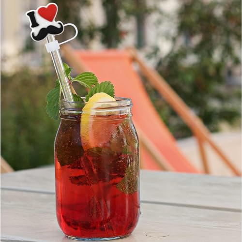 Multicolor Silicone Reusable Straw Covers - 8 Pack for Tumblers