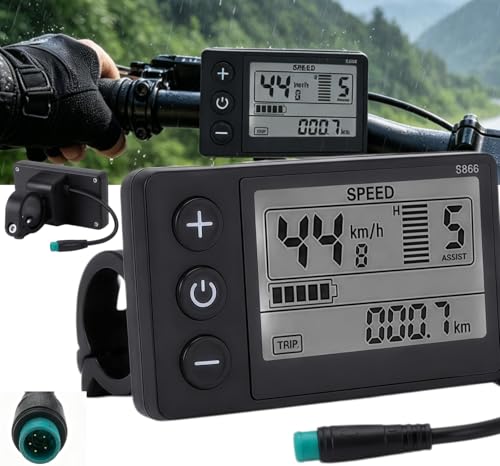 S866 LCD Electric Bike Display - 24V/36V/48V Compatible Screen