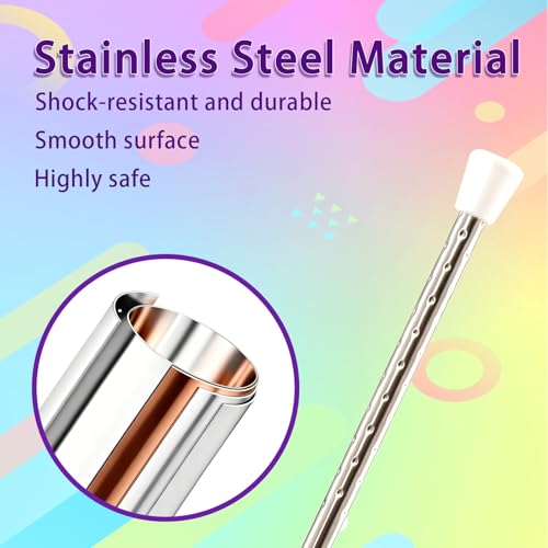 Stainless Steel Twirling Baton for Kids - 21-inch - White