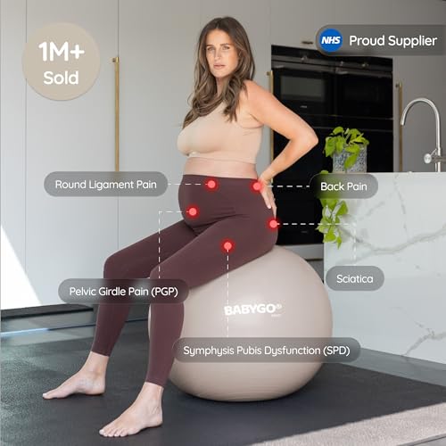 Birthing Ball Set - Pregnancy Yoga & Exercise Ball 65cm Oatmeal