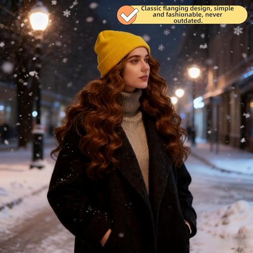 Ultra Soft Stretch Unisex Winter Beanie Hat - Yellow