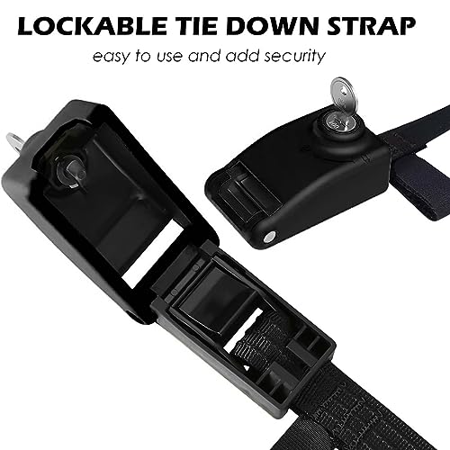 Lockable Tie Down Strap - 2 Pack, 10 Feet Each, Black