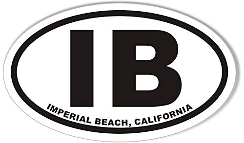 Oval Bumper Sticker - IB Imperial Beach, California - 3x5"