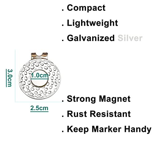 Magnetic Golf Hat Clips with Ball Marker Holder - Lot of 5