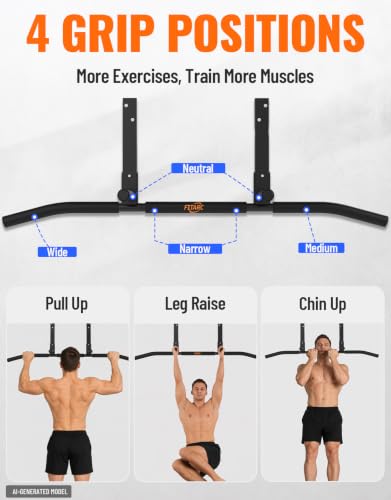 Joist Mount Pull Up Bar - Heavy Duty Steel, Max 440lbs, Standard Grip
