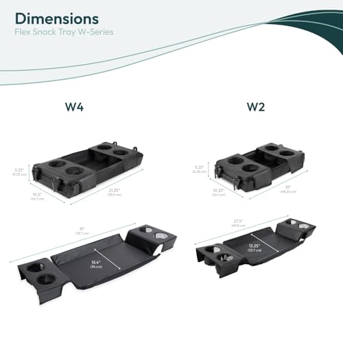 WonderFold W2 Flex Black Snack Tray Attachment for Stroller Wagon with Convertible Cup Holders