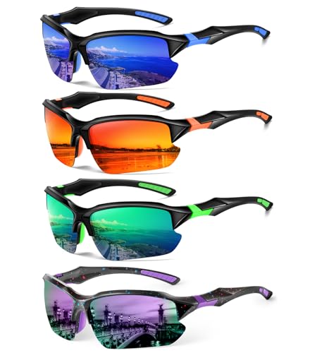 Polarized Sports Sunglasses for Men - UV Protection - 4 Colors