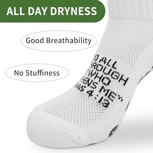 Youth Anti-Slip Soccer Socks with Cross & Philippians 4:13 - US Size 5-10