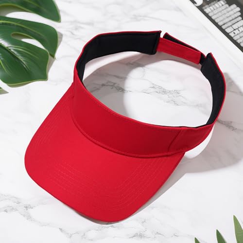 Sport Sun Visor Hat - One Size Red for Men & Women