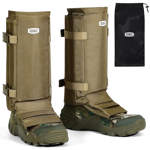 GearOZ Khaki Snake Gaiters Chaps - Durable Anti-Snake Bite Leg Protection