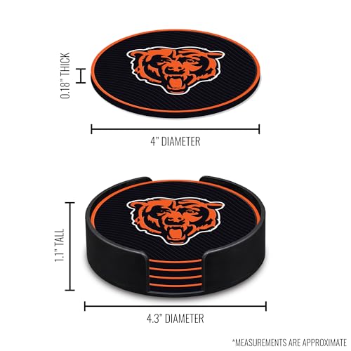 NFL Football Coaster Set - 4 Pack Durable PVC Coasters