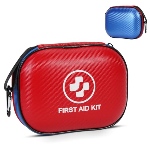 185-Piece Waterproof First Aid Kit - Portable Emergency Supplies - Red/Blue