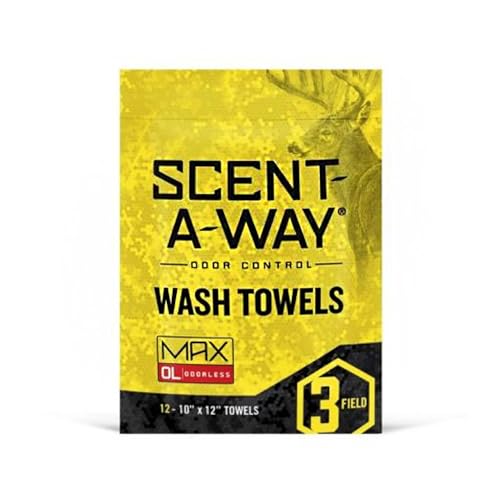 Odorless Wash Towels - Scent-A-Way MAX 12 Pack for Outdoor Use