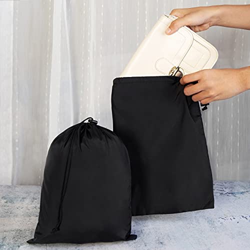 PALTERWEAR 9 x 12 Inch Black Drawstring Nylon Bag - Pack of 5, Lightweight & Foldable