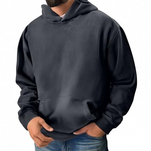 Men's Vintage Distressed Hoodie Pullover - 3X-Large Black