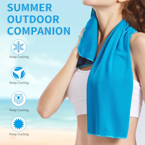 Cooling Towels - 5 Pack, 40" x 12", Chilly Microfiber for Yoga & Sports - Multicolor
