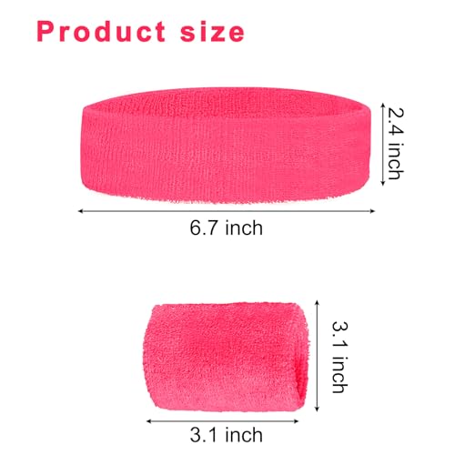 Wicking Sweat Headband & Wristbands Set - Pink