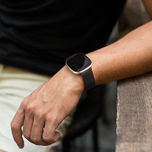 Stainless Steel Bands for Fitbit Sense 2 & Versa 4 - Black, Large