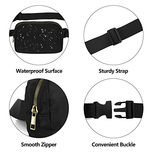 Lightweight Waterproof Fanny Pack for Travel - Black