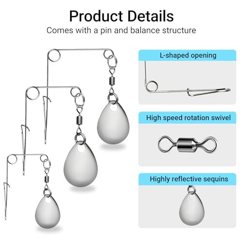 Silver Teardrop Spinnerbait Kit - 50 Pcs Smooth Spoon Blades