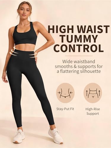 High Waisted Buttery Soft Yoga Leggings for Women - Full Length Athletic Pants