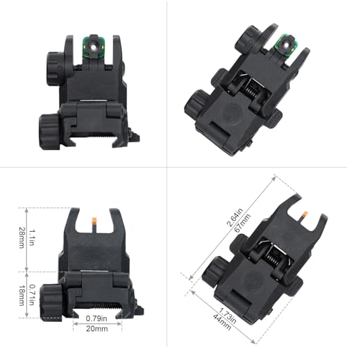 Flip Up Polymer Backup Sights with Fiber Optics - Black