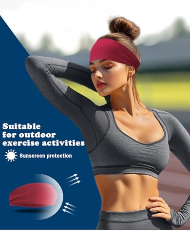 Unisex Sweat Wicking Headband - Burgundy Pack for Sports