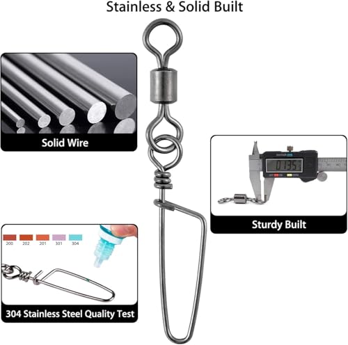 30 Pack Barrel Snap Swivels - #12-13LB Fishing Tackle