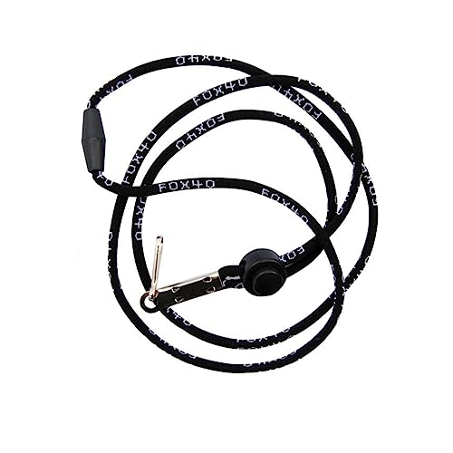 40 Whistle - Pealess Design with Lanyard - One Size, Black
