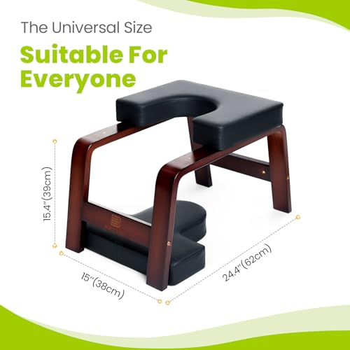 Yoga Headstand Bench - Inversion Chair for Balance Training, Chocolate Black