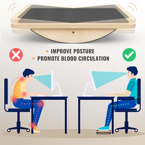 Professional Balance Board for Adults - Anti-Slip Wobble Board (350LBS) - Balance Training & Physical Therapy